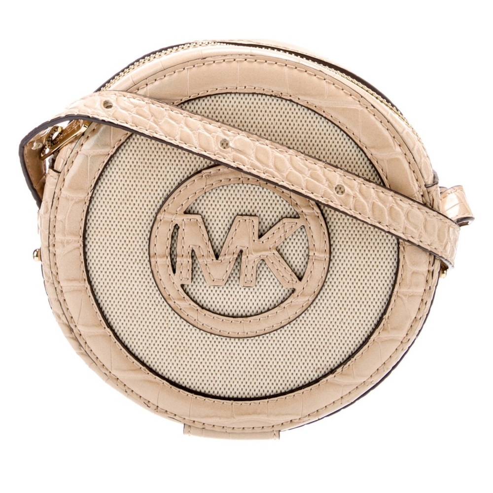 Michael Kors AIDY Croc Embossed Logo Canteen Crossbody Bag EUC